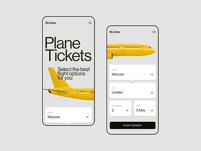 St.Lines Airline Company airline airplane app design concept design figma minimal minimalism plame ui ux ux ui web