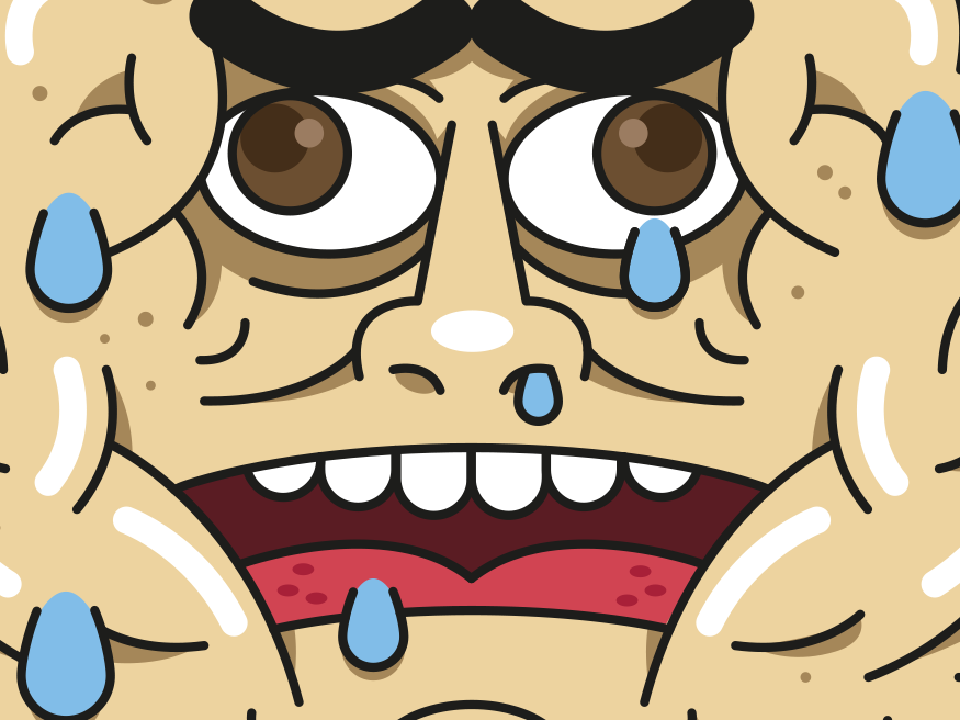 Stuck Face Sticker by Vicomte Cheval on Dribbble