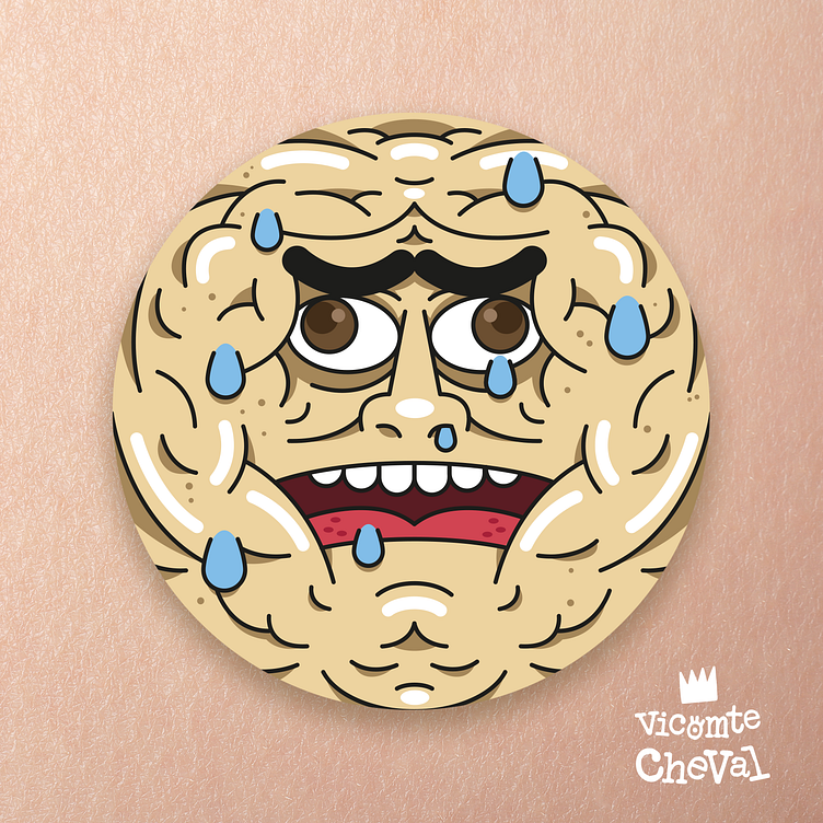 Stuck Face Sticker by Vicomte Cheval on Dribbble