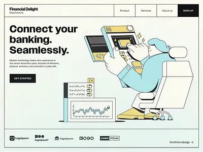 Financial Delight - Illustration banking bitcoin branding crypto drawing finance illustration investment nft ui web