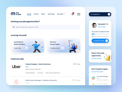 Job Search Platform Dashboard | Design Exploration dashboard design dashboard ui design job portal job search ui uidesign ux uxdesign