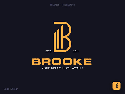 Real Estate Logo - Modern B Letter Logo Design b letter b logo brand identity branding colorful corporate design geometric letter b lettermark logo logo design logo designer minimal monogram real estate real estate logo simple type typography