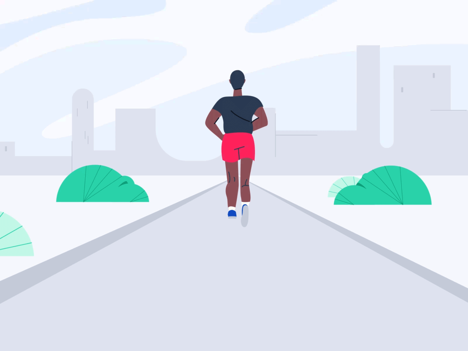 Running 12fps animation animation 2d cel cel animation character character animation city expression grass lottie lottie animation lottiefiles running running cycle running man shape animation shape layers walkcycle