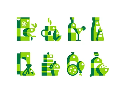 Icons 2 alcohol branding cake cereals flat food food icons frozen food icon icons illustrator ketchup khinkali market meat supermarket tea