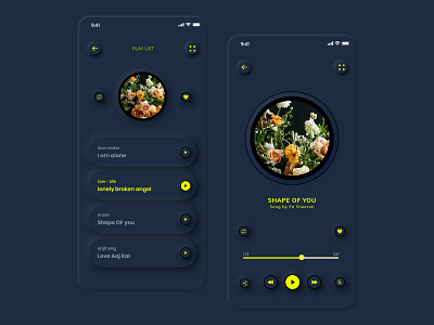 Music Player App application artist beats music player music player app music player ui music streaming neumorphism ui player playlist spotify ui