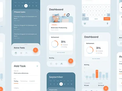 Sayki Productivity & Calendar App Case Study app cards chart clean dashboard design graph icons illustration minimal mobile simple ui ux web website