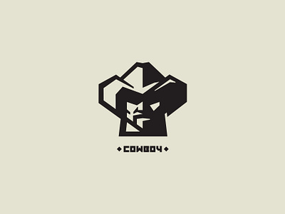 Cowboy branding brutal design face hat inspiration logo minimal negativespace power strength vector