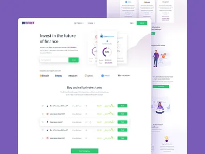 BnkToTheFuture Homepage bitcoin bnktotohefuture clean crowdfunding crypto landing crypto web cryptocurrency cryptocurrency web design fintech fintech web gradient illustration kkorzeniowski landing page ui design web design