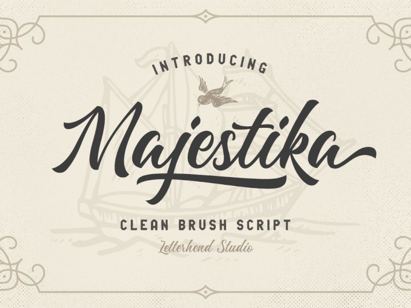 Majestika - Clean Brush Script freebies hand lettering