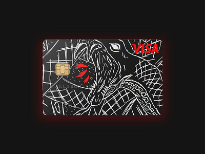 Card Concept bank card credit debit illustration snake visa