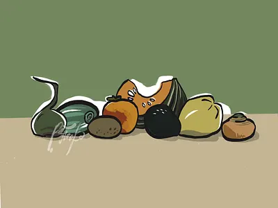 Digital stylized still life design draw dtiys illustraion organic sticker stickers vector vegetable