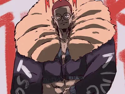 Oversized King | Just having fun 2d art 2d character albumart character design fashion fashion illustration line work logo magazine cover manga outfit