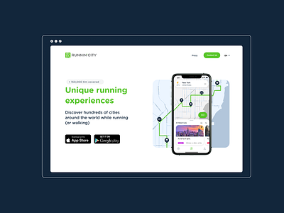 Runnin'City branding digital design graphic design illustration run illustrations run ui run ux running running app running landing running landing pag sports ui ux ui