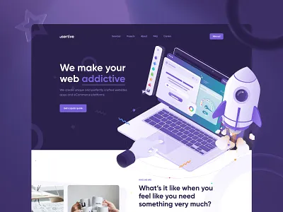 Usertive 2.0 - company website redesign case study behance branding case study clean design design studio illustration logo minimal mobile redesign rocket software house space ui ux web design website