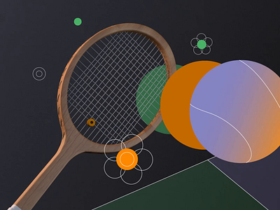 Tennis racquets 3d after effects animation ball cinema4d design evolution graphic design illustration loop motion motion graphics tennis
