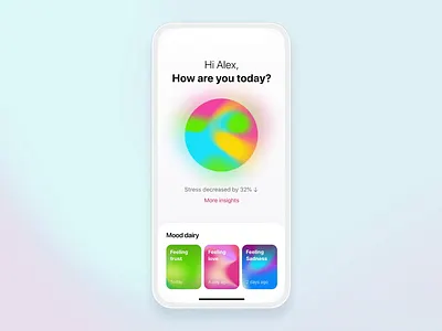 Mood tracker | Concept ai analyzer animation app diary gradient interaction ios mesh gradient mindfulness mobile mood principle principleapp tracker ui ux voice control