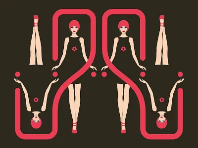 Retro Girls design digital art illustration t shirt design vector