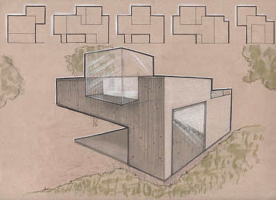 Part two: Building sketch architecture architecture design fineliner hand drawn render
