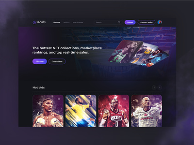 Sport NFT Marketplace app basketball branding design football graphic design illustration logo marketplace mobile app mobile app design mobile ui nft sport ui ux