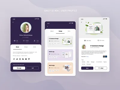 Daily UI 006 app dailyui mobile app mobile design profile ui userprofile ux web webdesign