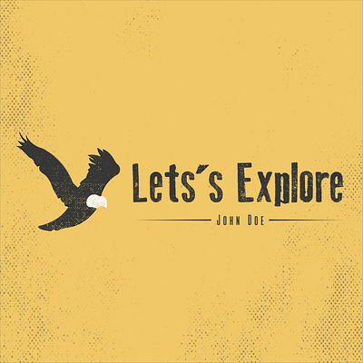 Let's Explore - Logo animal art brand brand identity branding design designer eagle eagle logo graphisme icon identity illustration illustrator logo logodesign vintage vintage logo yellow