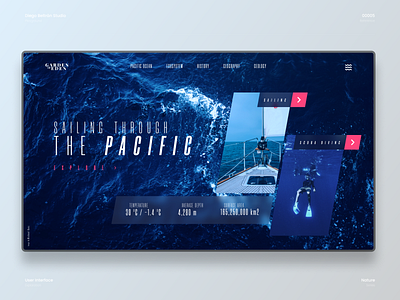 Sailing through the pacific · UI playground 05 desktop desktop design home page home screen homepage design interface interface design ocean sailing sea ui ui design uidesign uiux user experience user interface user interface design userinterface web design website design