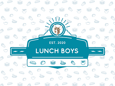 Lunch Boys - Diner Sign branding design graphic design illustration illustrator logo lunch pattern