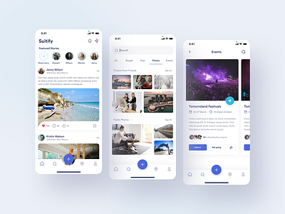 Suitify - Social App Design 2022 app clean clean ui creative design ios mobile app modern profile social app social media social media design social network trending trendy trendy app ui uiux ux