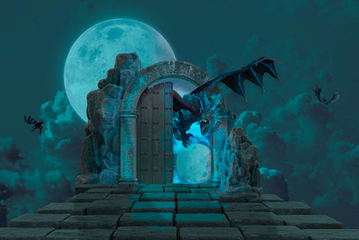 Dragon arch design photoshop