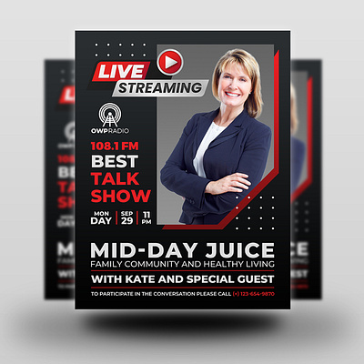 Radio Talk Show Flyer Template broadcast campus charity church declaration discipleship elegant flyer expose internet radio islam last days podcast podcast poster preachers preaching proclamation prophetic research radio ministry revival social media