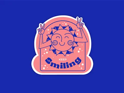 Keep smiling branding design dribbble happy illustration logo peace stickers sun vector
