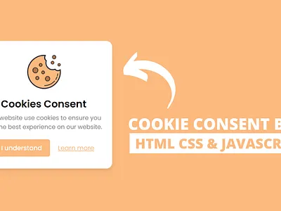 Cookie Consent Box using HTML CSS & JavaScript cookie consent cookie consent box cookie in javascript css cookie box ui html cookie box javascript cookies