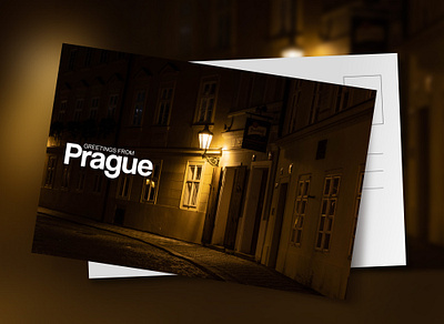 Postcard Design - Prague design dribbbleweeklywarmup graphicdesign postcard postcarddesign postcardproject print prompt weekly weekly challenge weekly warm up weeklywarmup