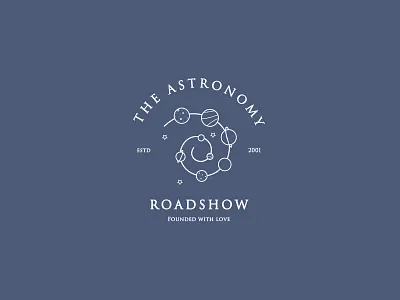 The Astronomy Roadshow brand identity branding branding and identity concept design galaxy galaxy logo logo logo design minimal moon planets stars universe