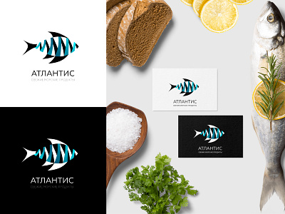 Atlantis. Logo. Vector illustration. art atlantic businesscard card design fish fishing flat food graphic illustration logo logos product vector