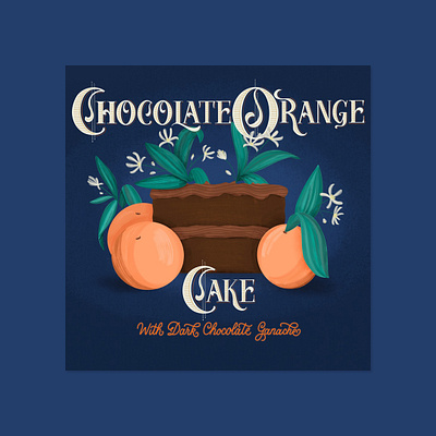 Chocolate Orange Cake cake chocolate custom lettering design dribbble freethrow hand lettering illustration lettering orange logo procreate texture