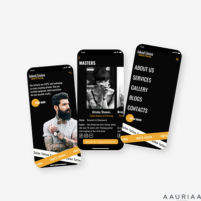 Tattoo Studio App Design app designconcept designer ui uidesign uidesigner uiinspiration ux uxdesign uxdesigner uxinspiration