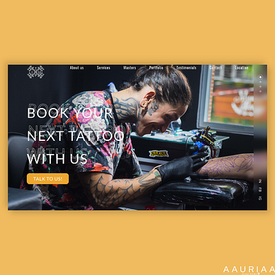 Tattoo Studio Website Landing Page Design designconcept designer ui uidesign uidesigner uiinspiration ux uxdesign uxdesigner webdesign website website design