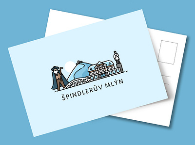 Postcard Design - Špindlerův Mlýn adobeillustator design dribbbleweeklywarmup graphicdesign icon postcard postcard design postcardproject print prompt weekly weekly challenge weekly warm up weeklywarmup