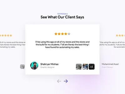 Testimonials Slider - Dark and Light Version! animation app card design e commerce website graphic design minimal product website reviews designs section design testimonials ui ui ux