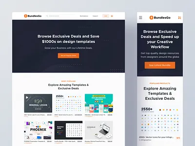 Bundelsgo - Home Page Exploration b2b brand experience branding clean colors design agency ecommerce features home page icons minimal product design responsive saas solutions typography ui ux web design website