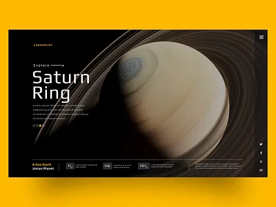 Cosmic Observation UI Design astronomy celestial cosmic extraterrestrial flyout menu hidden nav night sky observatory off canvas off canvas menu outer space planet saturn slider solar system ui design uiux design website design weekly warm up