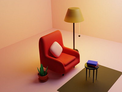 Cosy nook 3d 3d art 3d illustration 3d modeling art blender chair cosy dailyui drawing illustration room room 3d ui uidesign uiux uiux design uiuxdesign ux uxdesign