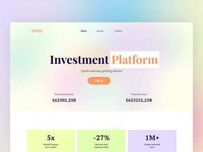 INVAY || Investment Platform bitcoin business creative ui crypto cryptoinvestment dailyui design finance financial investment home screen homepage investing investment landingpage money money investment popular design popular shot stockmarket wealth