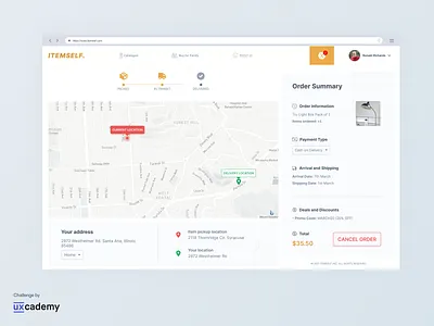 Package Tracker Screen app delivery location maps order package shipping tracker app ui