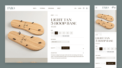 Faro - Product Page clean design desktop e commerce green minimal mobile product product page responsive sandals typography ui ui ux user experience user interface ux ux ui web wireframe