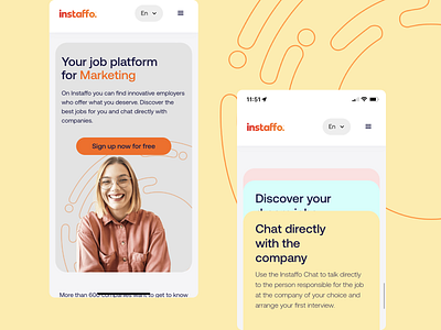 Online Job Platform landingpage mobile design saas webflow website