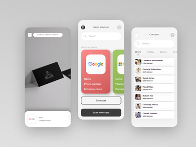 Card scanner animation app clean design flat icon minimal ui ux web