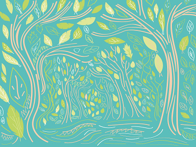 Spring forest adobe illustrator forest illustration pattern spring vector