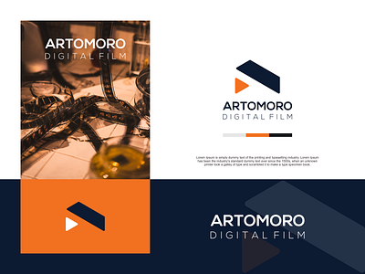 digital film monogram logo design art branding design elegant illustration letter logo monogram logo simple vector